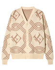 Monogram Knitted Creme Cardigan