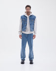 Acid Washed Denim Vest