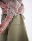 V.Leather Green Shorts
