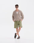 V.Leather Green Shorts
