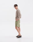 V.Leather Green Shorts