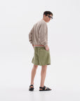 V.Leather Green Shorts