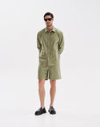 V.Leather Green Overshirt