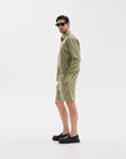 V.Leather Green Overshirt