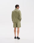 V.Leather Green Overshirt
