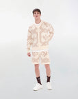 Monogram Knitted Creme Cardigan