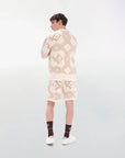 Monogram Knitted Creme Cardigan