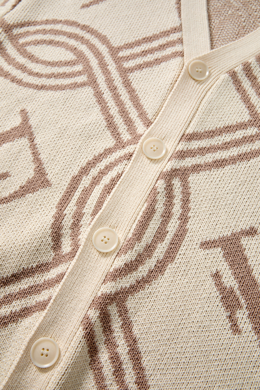 Monogram Knitted Creme Cardigan