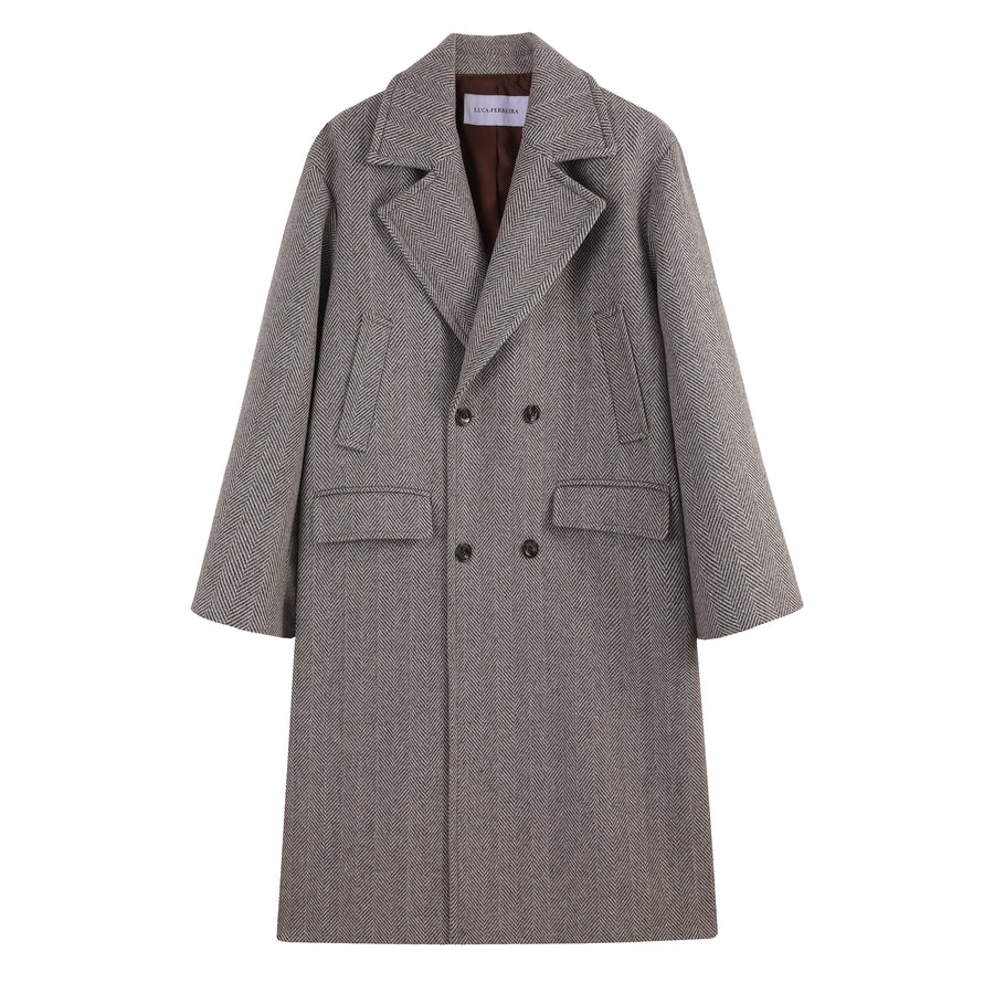 Structured Overcoat Brushed Brown
