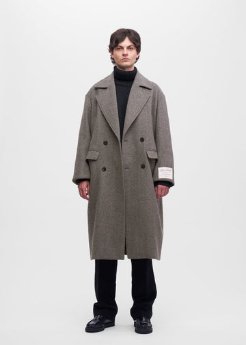 Structured Overcoat Brushed Brown