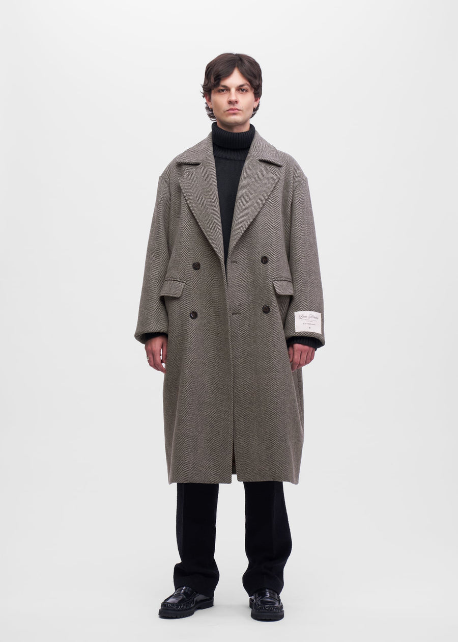 Structured Overcoat Brushed Brown