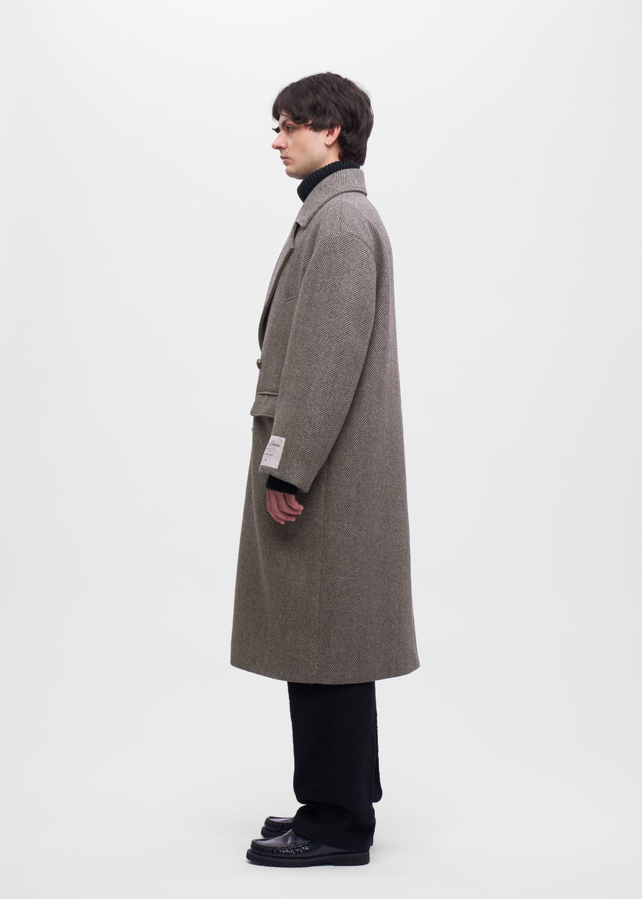 Structured Overcoat Brushed Brown