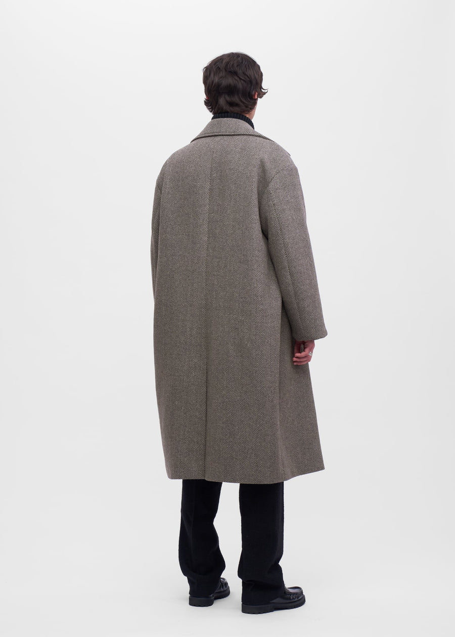 Structured Overcoat Brushed Brown