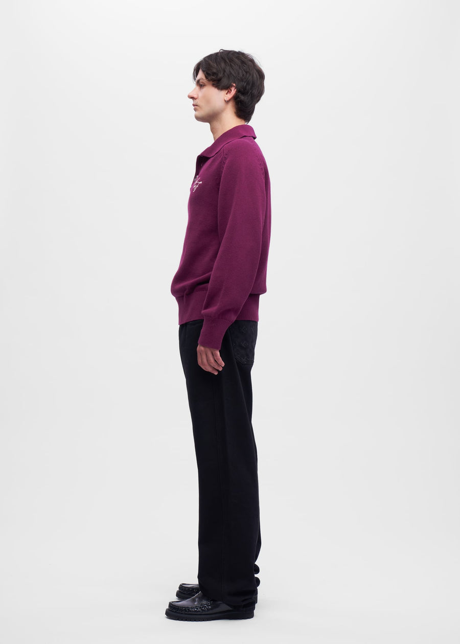 80's Mulberry Knitted Poloshirt