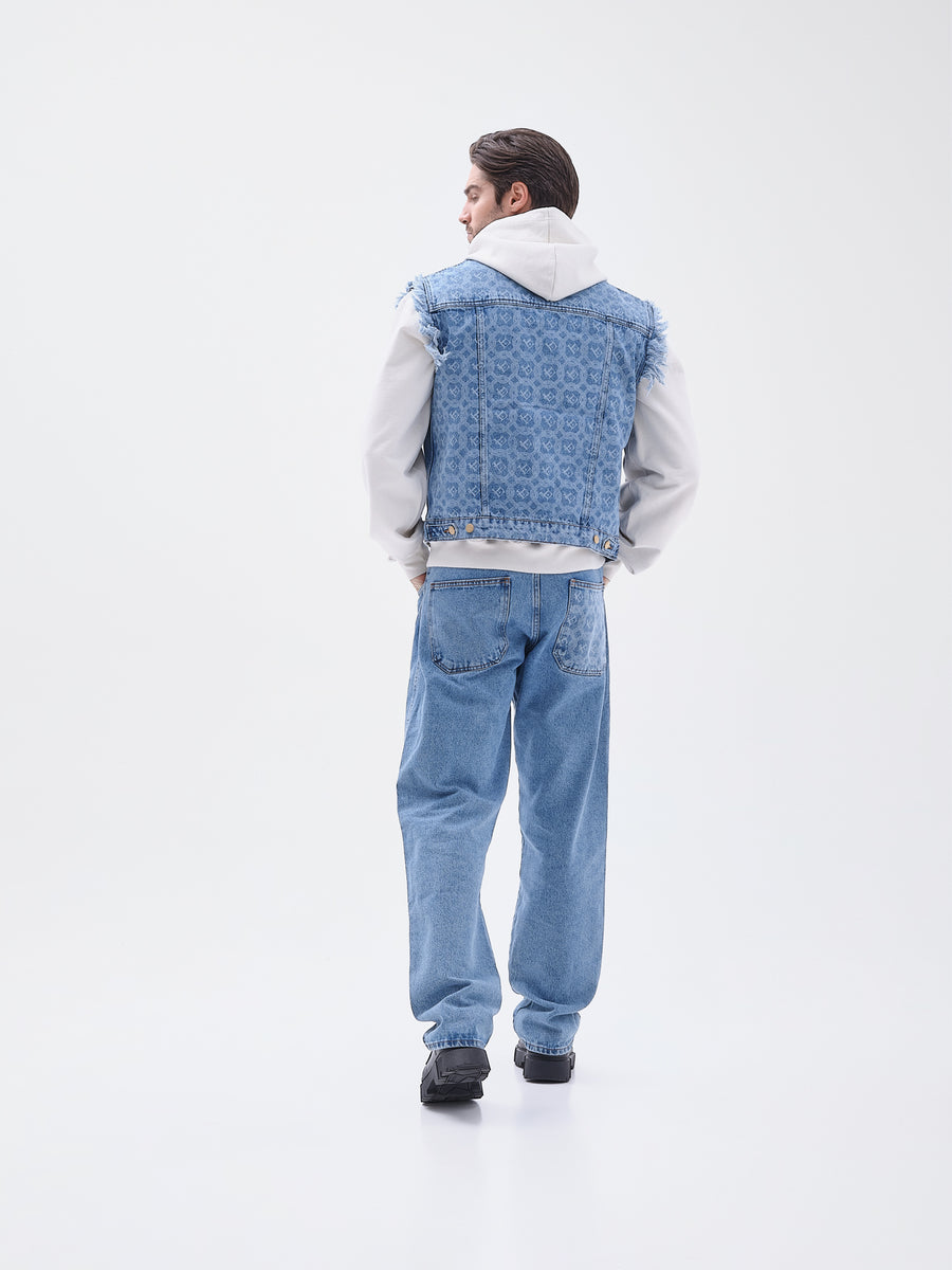 Acid Washed Denim Vest