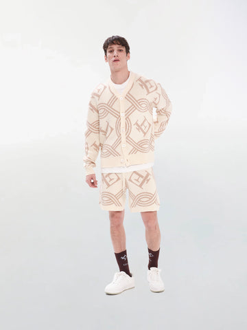 Monogram Knitted Creme Cardigan