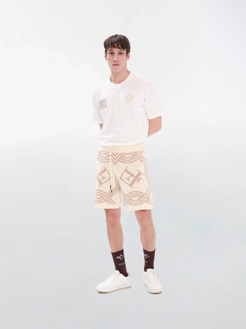 Monogram Knitted Creme Shorts