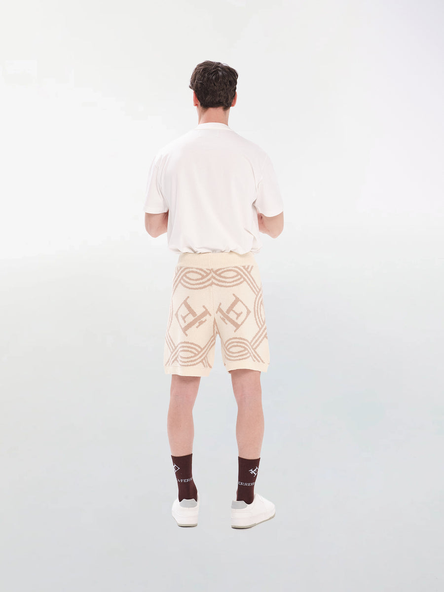 Monogram Knitted Creme Shorts