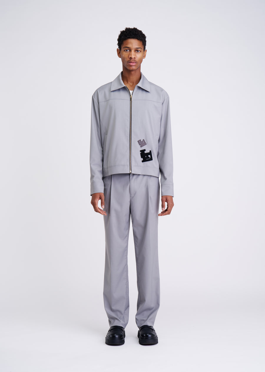 Patched Workwear Gray Jacket