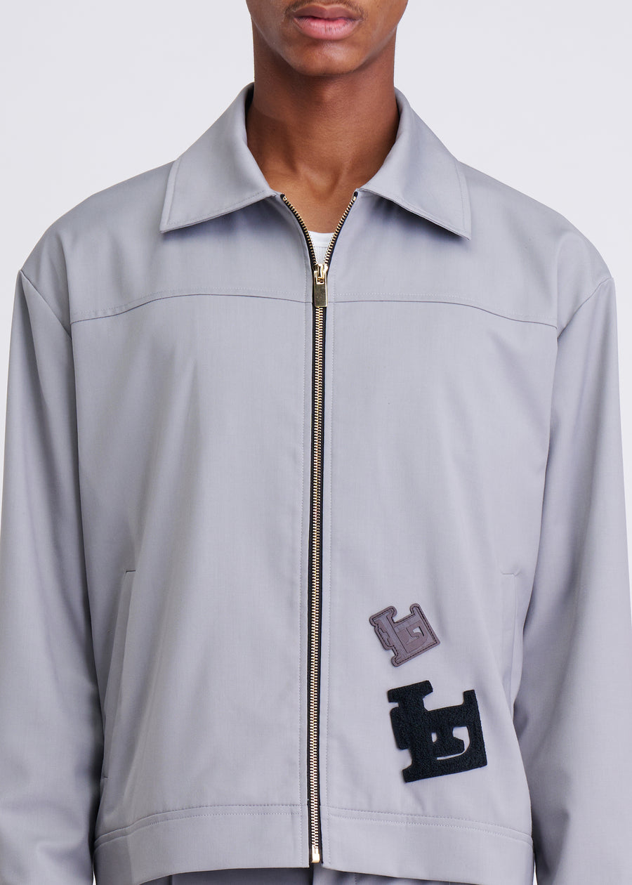 Patched Workwear Gray Jacket
