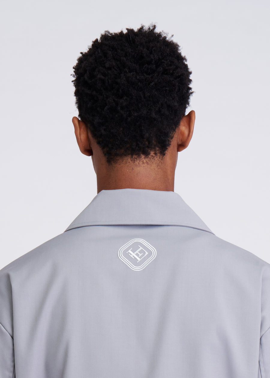 Patched Workwear Gray Jacket