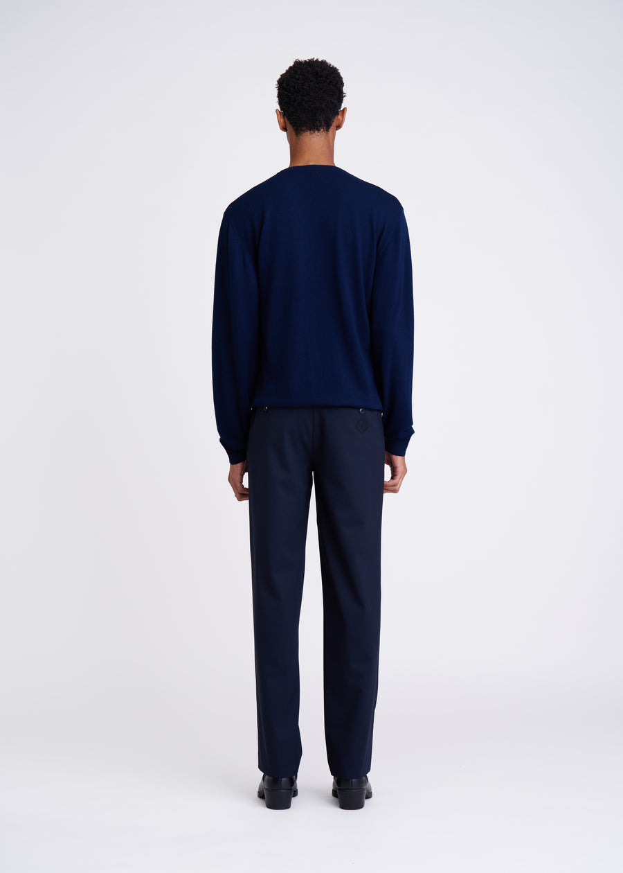 Fine Merino Navy Crewneck
