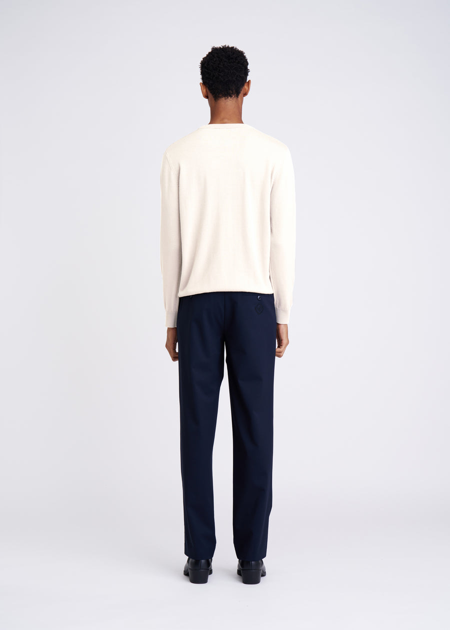 Fine Merino Creme Crewneck