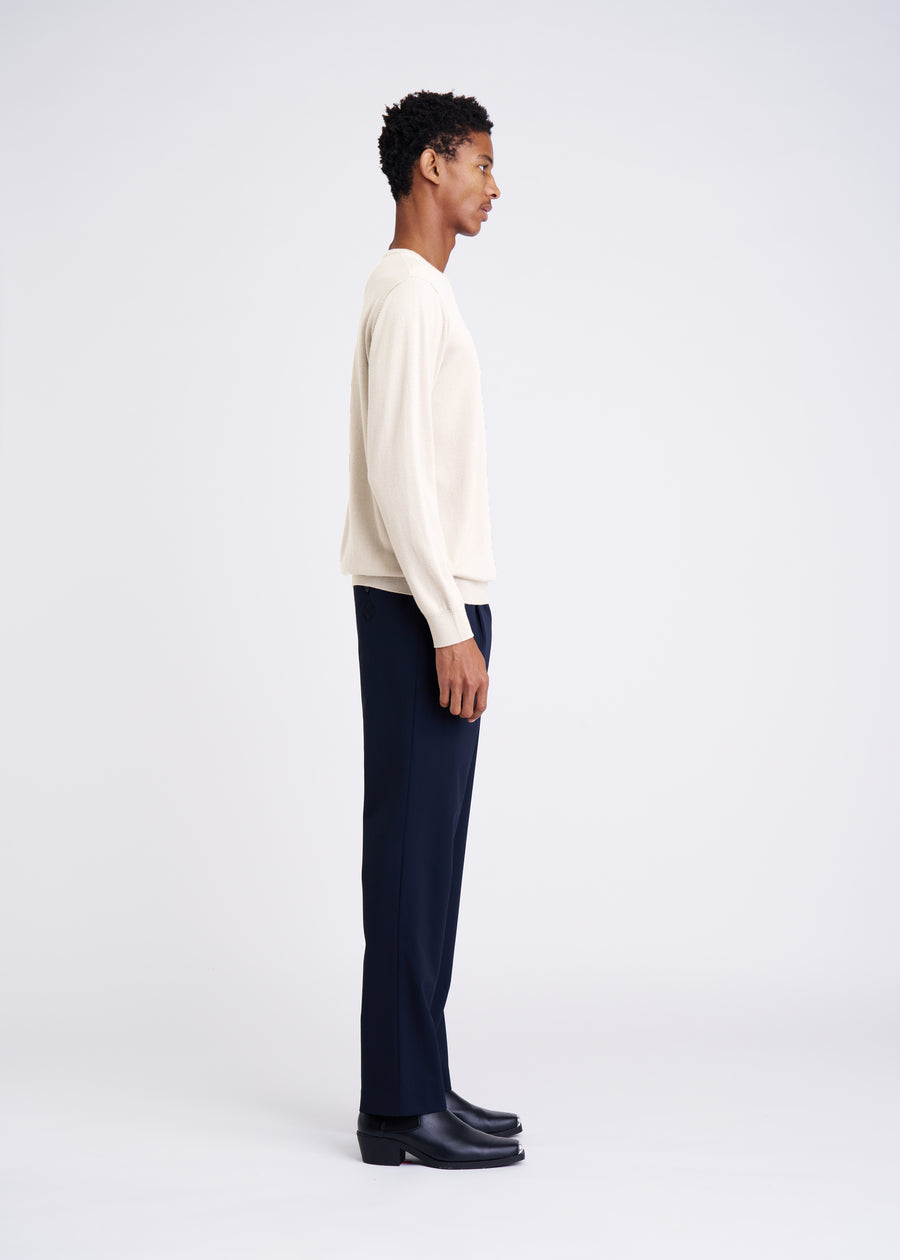 Fine Merino Creme Crewneck