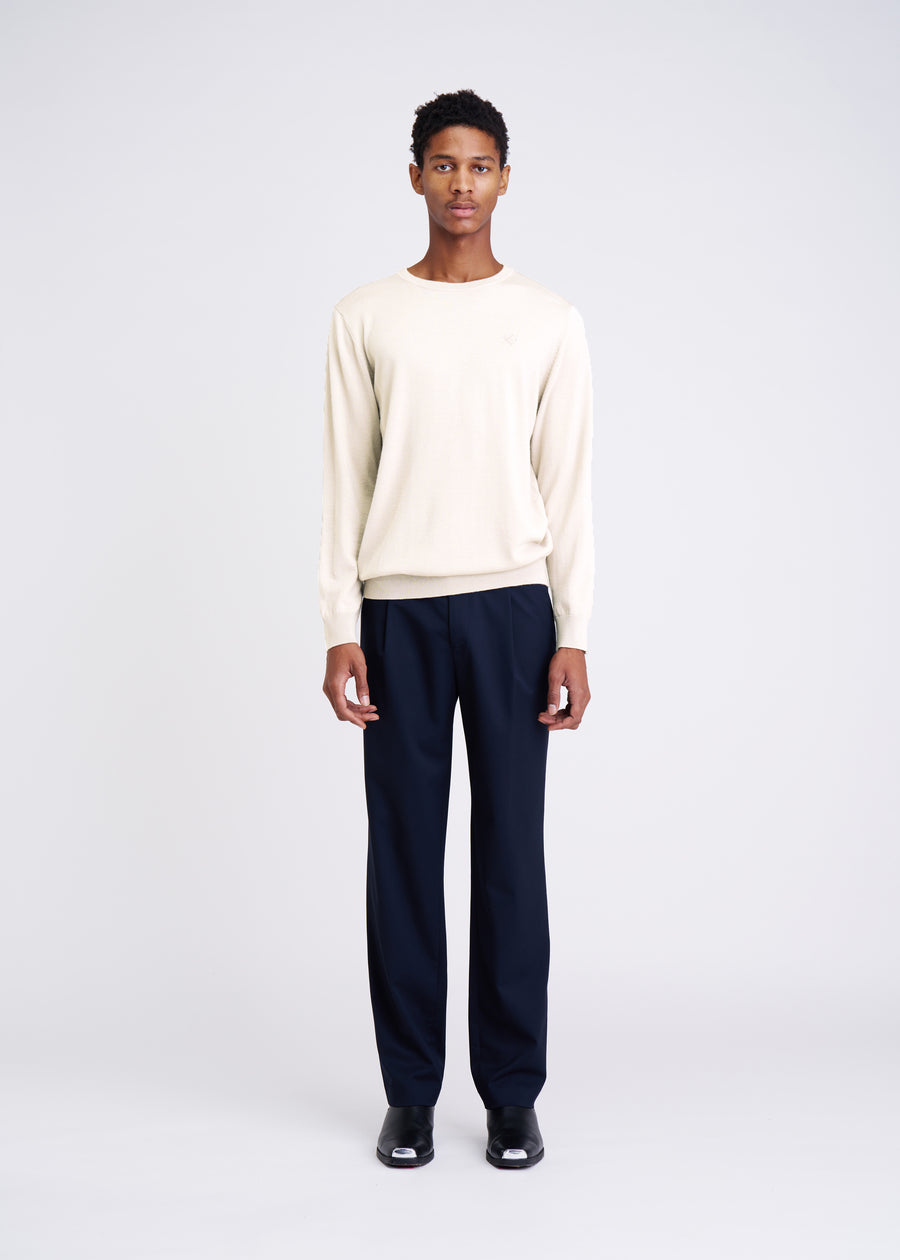 Fine Merino Creme Crewneck
