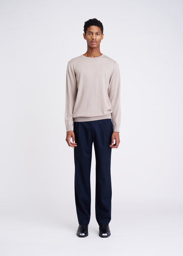 Fine Merino Beige Crewneck