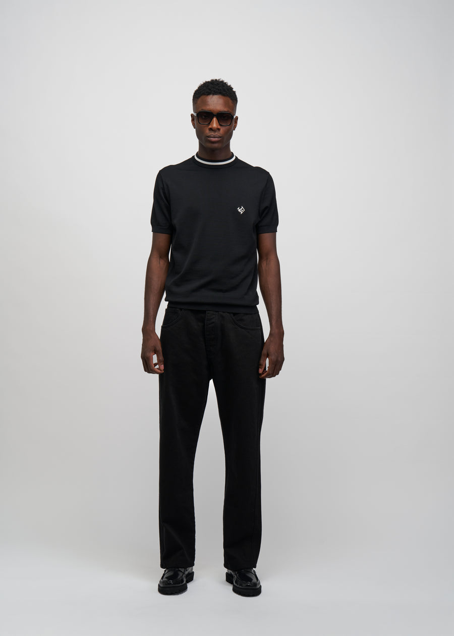 LF Logo Black Knit Tshirt