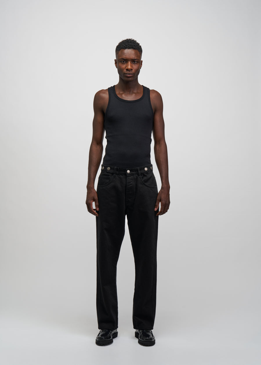 Wide Leg Black Denim