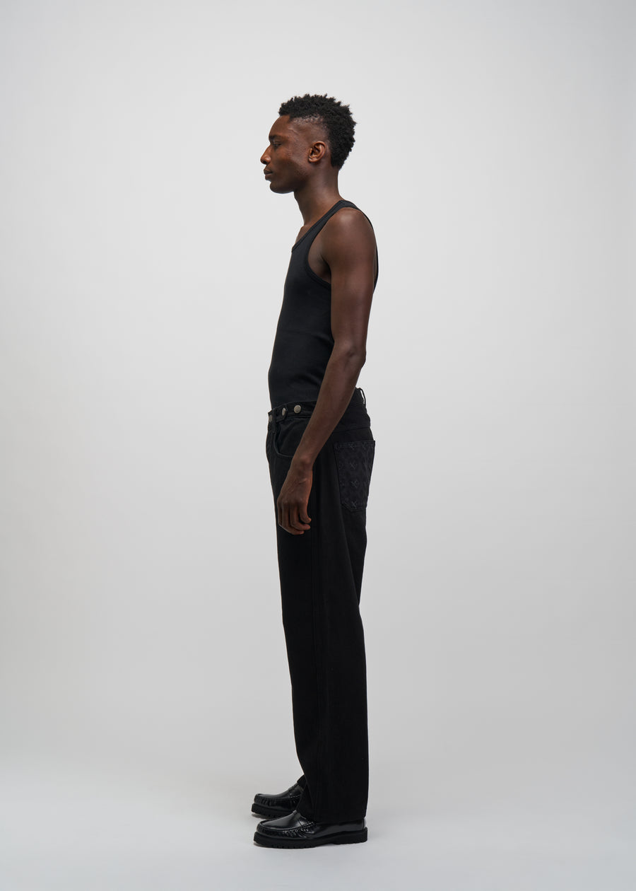 Wide Leg Black Denim