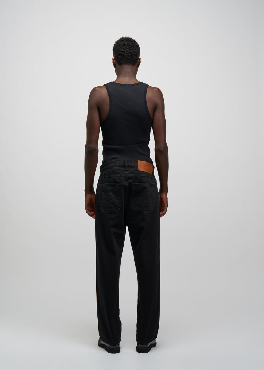 Wide Leg Black Denim
