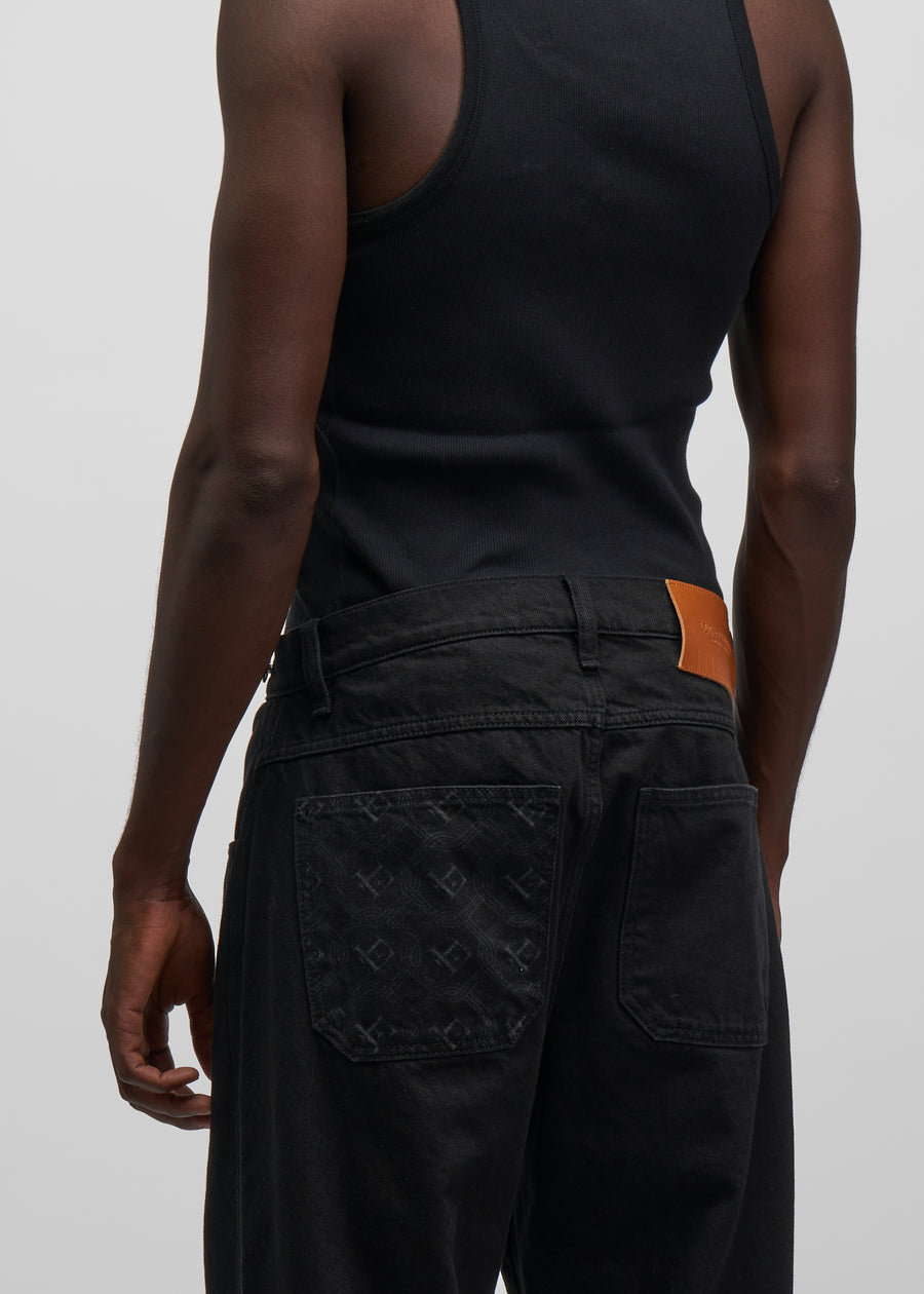 Wide Leg Black Denim