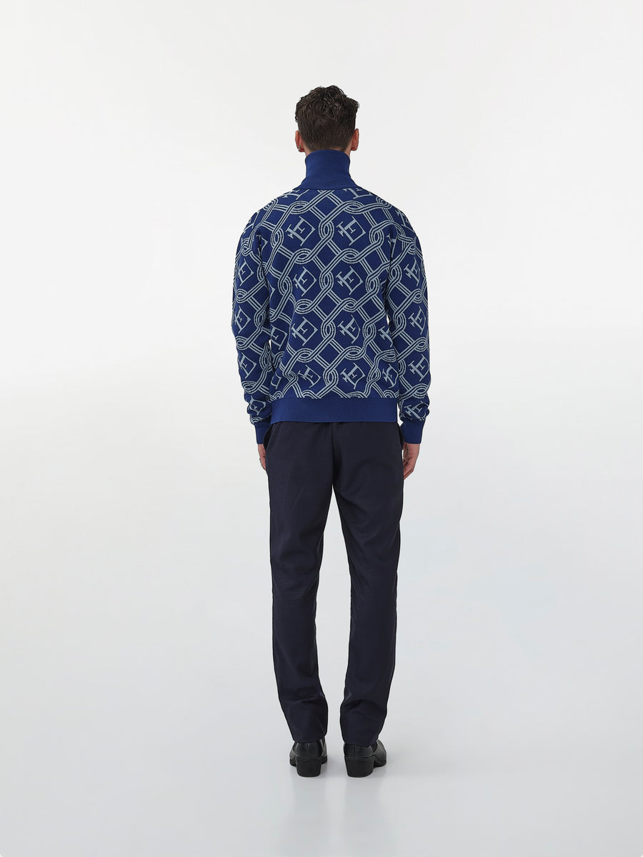Monogram Knitted Jacket Blue