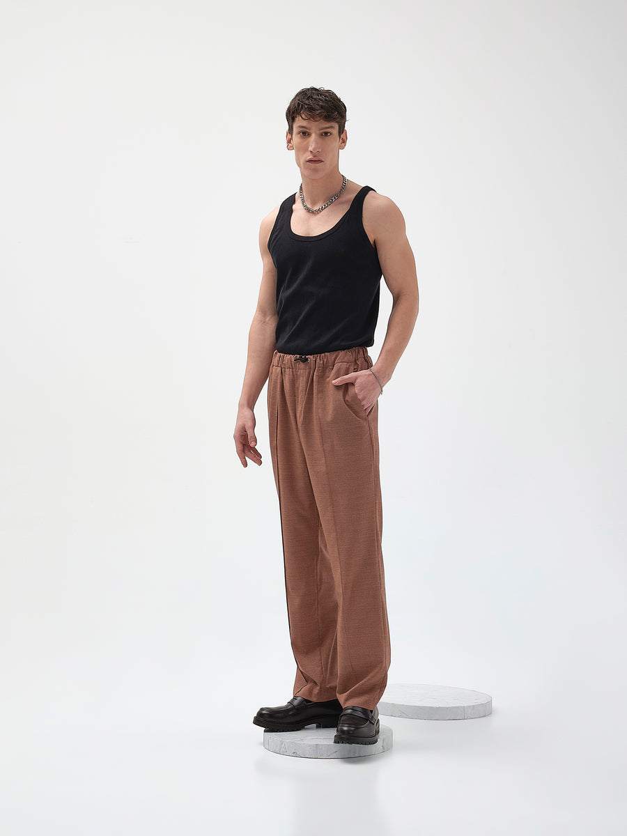 Brown Pleated Pants