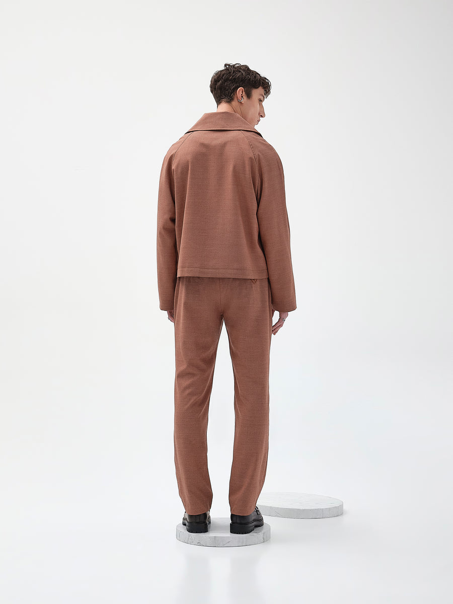 Brown Pleated Pants